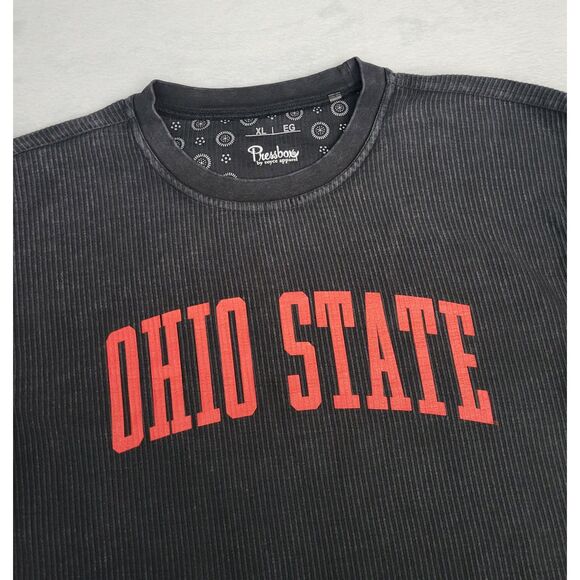 Pressbox Tops - Pressbox (W) Ohio State Comfy Corded VTG Wash Basic Arch Pullover Sweatshirt XL